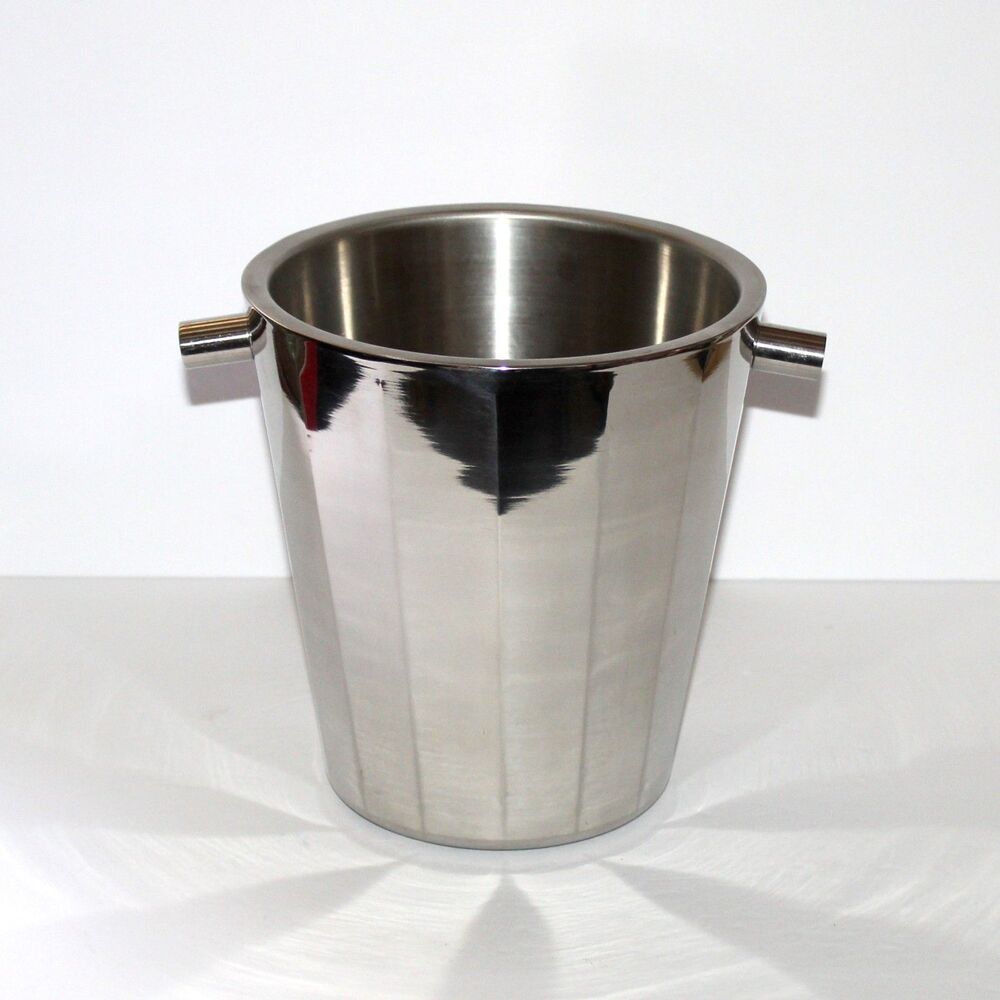Mercer & Madison Ice Bucket stainless steel double wall silver color modern